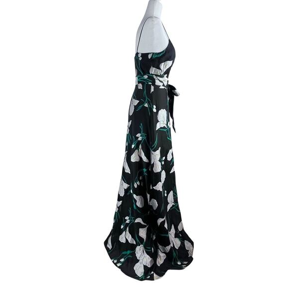 Badgley Mischka Women's Gracen Lily Floral Print Organza Prom Events Gown Size 0 - Picture 5 of 13